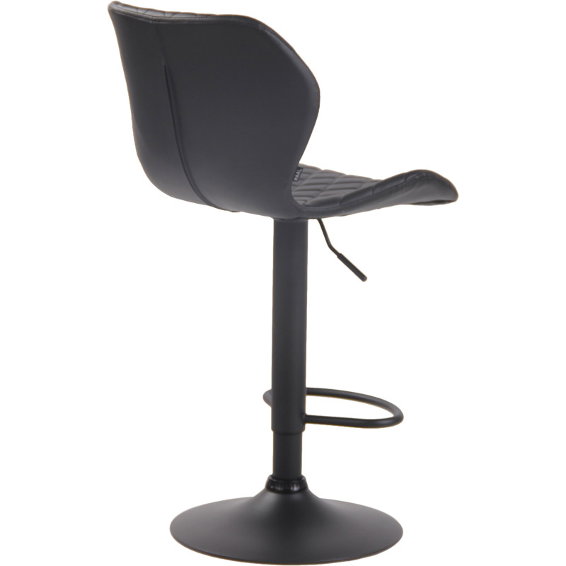 Tabouret de bar en liège, similicuir noir