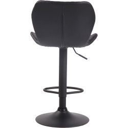 Tabouret de bar en liège, similicuir noir