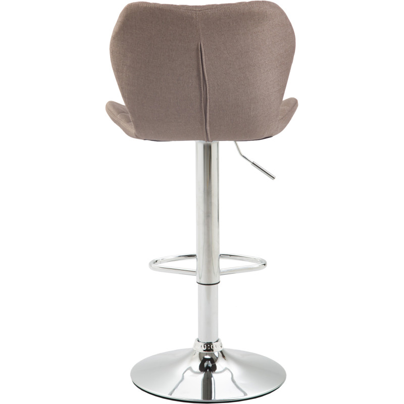 Tabouret de bar en liège et tissu chromé taupe