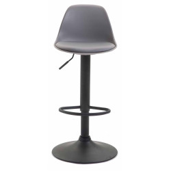 Lot de 2 tabourets de bar Kiel, en plastique, noir/gris