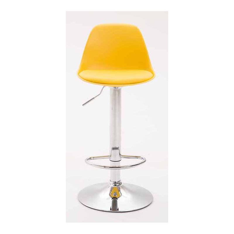 Lot de 2 tabourets de bar Kiel, en plastique chromé jaune