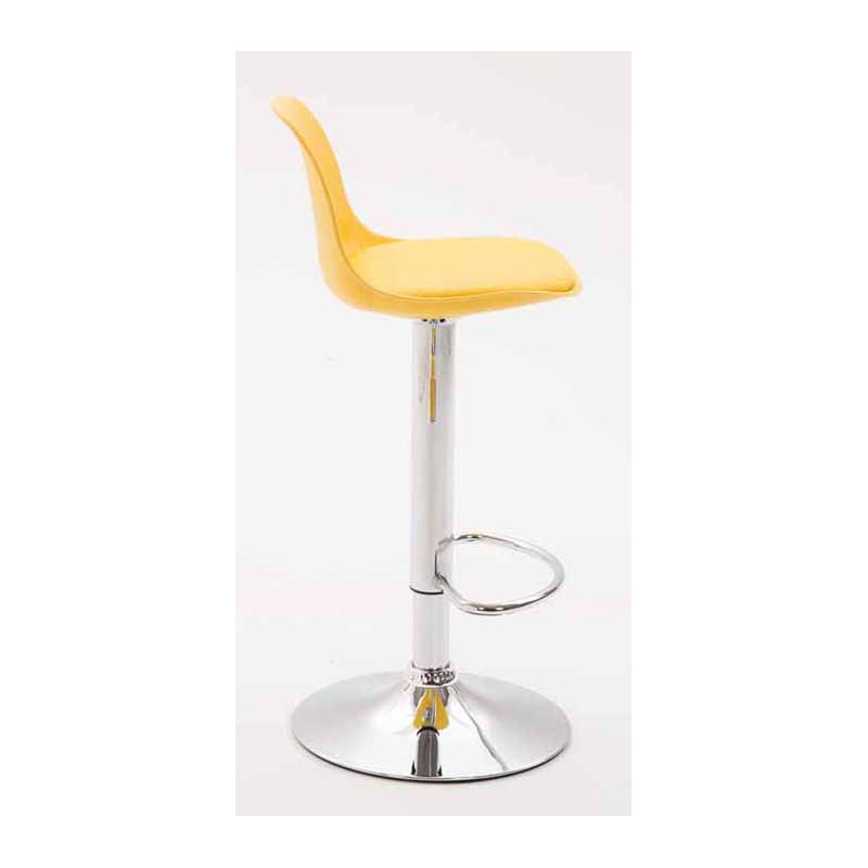 Lot de 2 tabourets de bar Kiel, en plastique chromé jaune
