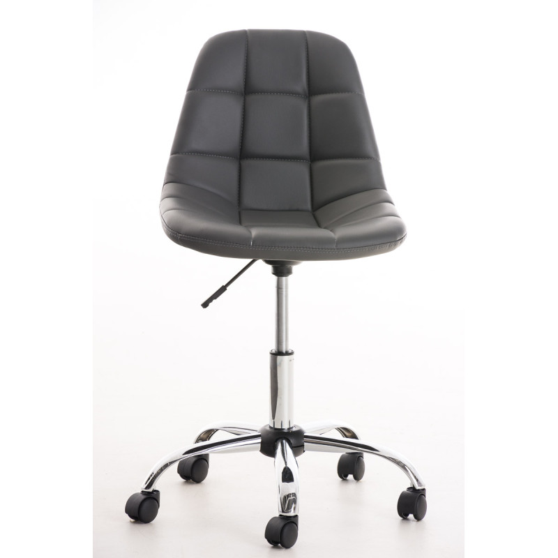 Chaise de bureau Emil, cuir artificiel gris