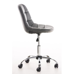 Chaise de bureau Emil, cuir artificiel gris