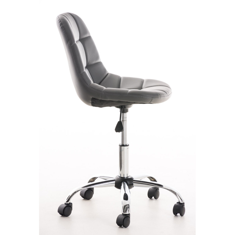 Chaise de bureau Emil, cuir artificiel gris