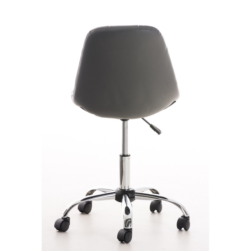 Chaise de bureau Emil, cuir artificiel gris