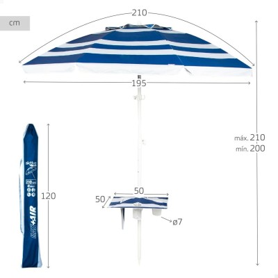 Parasol Aktive Acier Tissu Oxford 210 x 205 x 210 cm