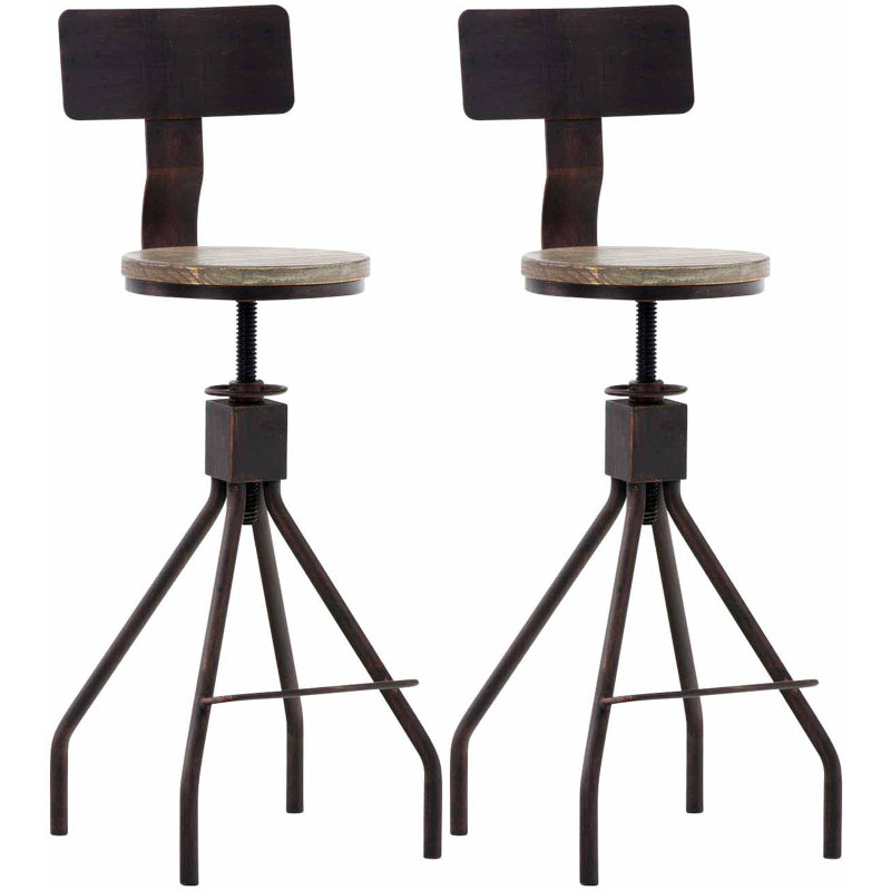 Ensemble de 2 tabourets de bar Elko bronze