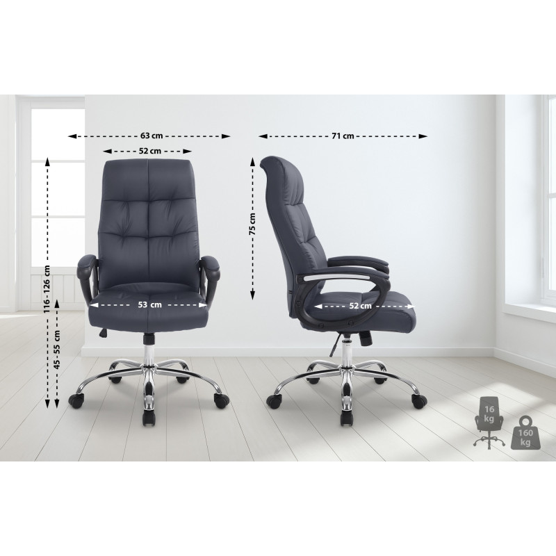 Chaise de bureau Poséidon gris