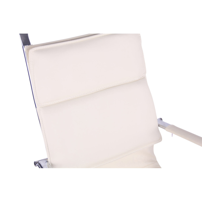 Chaise de bureau Bedford en cuir artificiel crème