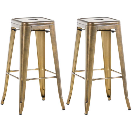Set di 2 sgabelli da bar Joshua V2 oro