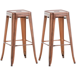 Ensemble de 2 tabourets de bar Joshua V2 cuivre