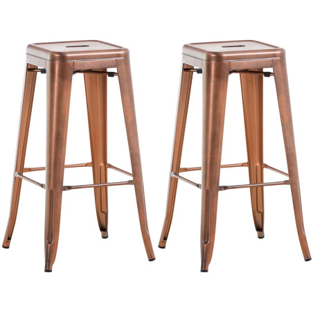 Conjunto de 2 banquetas Joshua V2 em cobre