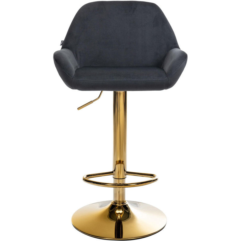 Tabouret de bar Braga Gold velours noir