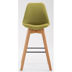 Lot de 2 tabourets de bar Metz en tissu vert naturel