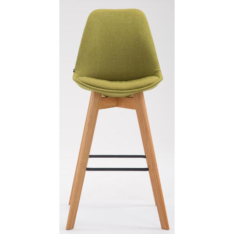 Lot de 2 tabourets de bar Metz en tissu vert naturel
