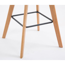 Lot de 2 tabourets de bar Metz en tissu vert naturel