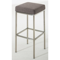 Ensemble de 2 tabourets de bar Montréal, 85 cm, tissu, acier inoxydable, gris