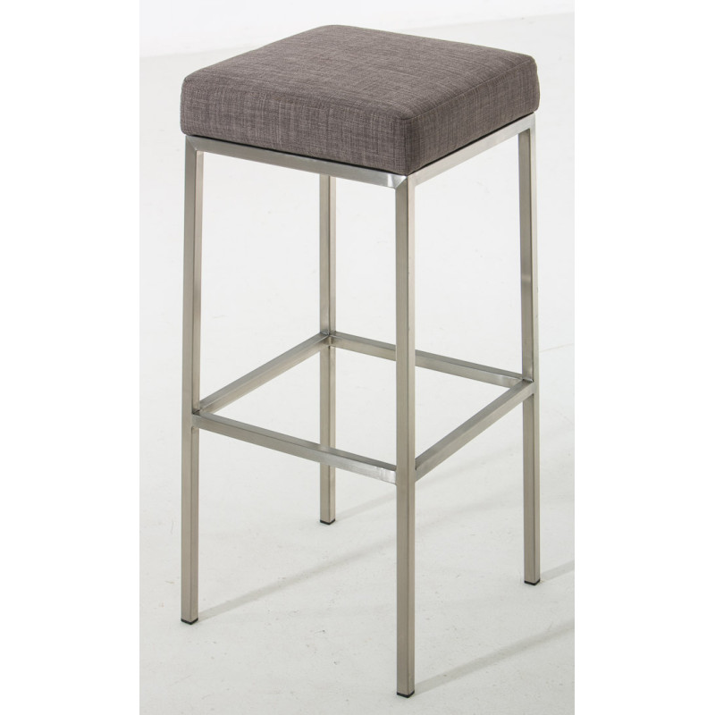 Ensemble de 2 tabourets de bar Montréal, 85 cm, tissu, acier inoxydable, gris