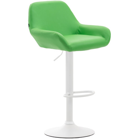 Tabouret de bar Braga, similicuir, blanc/vert