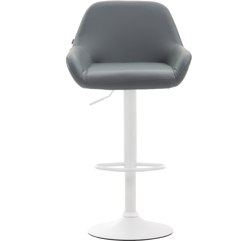 Tabouret de bar Braga, similicuir, blanc/gris