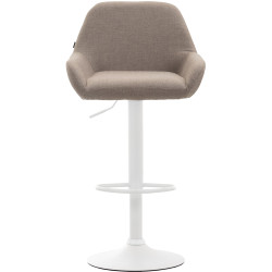 Tabouret de bar Braga, tissu blanc/taupe