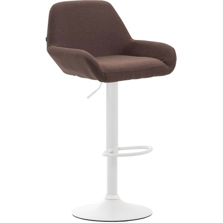 Tabouret de bar Braga, tissu, blanc/marron