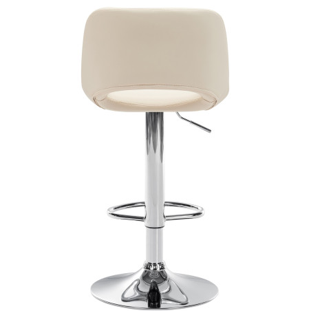 Lot de 2 tabourets de bar Camden, similicuir, chrome et crème