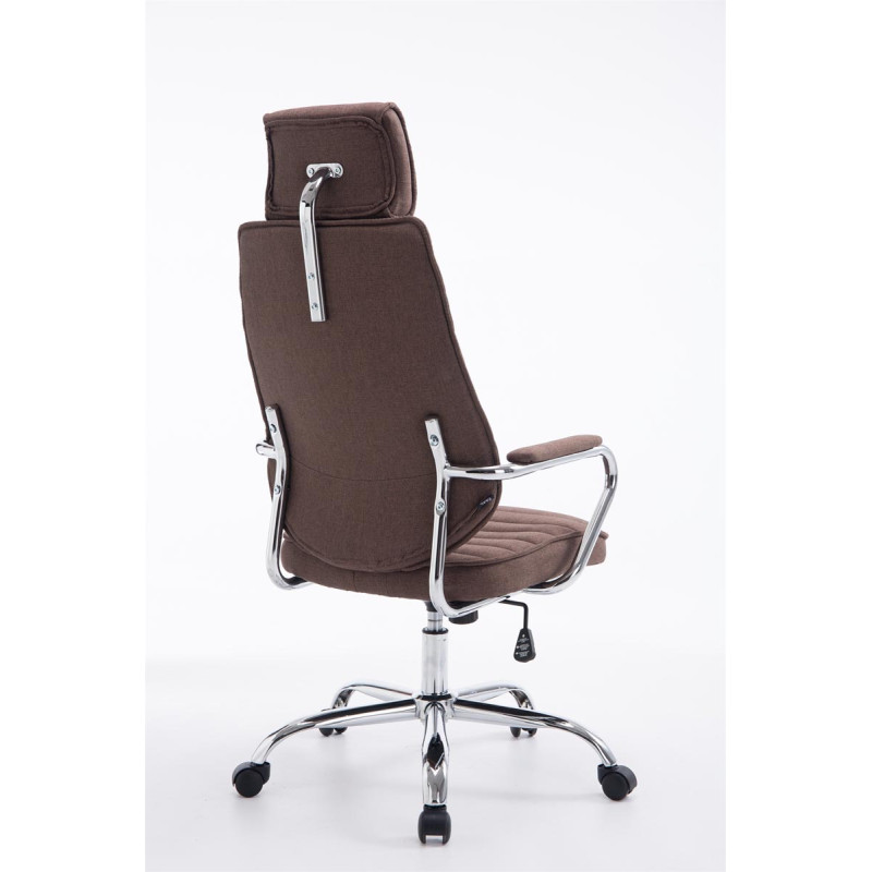 Chaise de bureau en tissu Rako brun