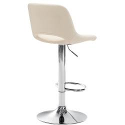 Set de 2 Taburetes de bar Camden En Polipiel Crema,Metal cromado