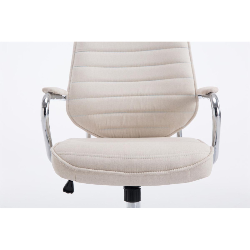 Chaise de bureau en tissu Rako beige