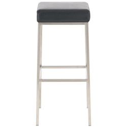 Ensemble de 2 tabourets de bar Montreal 80, similicuir, acier inoxydable, noir