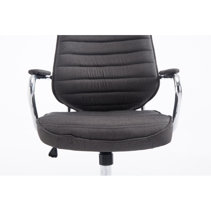 Chaise de bureau en tissu Rako gris foncé