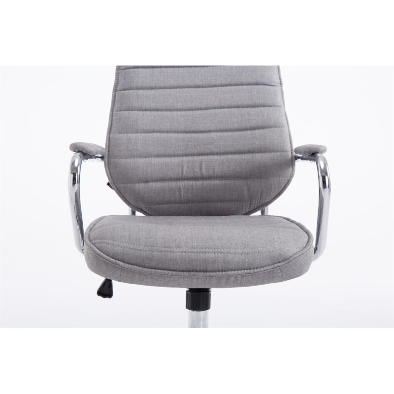 Chaise de bureau en tissu Rako gris clair
