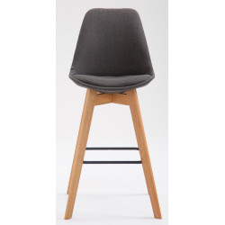 Ensemble de 2 tabourets de bar Metz, tissu Natura gris foncé