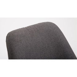 Juego de 2 taburetes de bar Metz tapizados en tela Natura gris oscuro