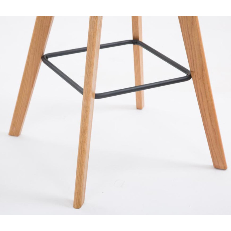 Ensemble de 2 tabourets de bar Metz, tissu Natura gris foncé