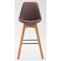 Ensemble de 2 tabourets de bar Metz en tissu marron naturel