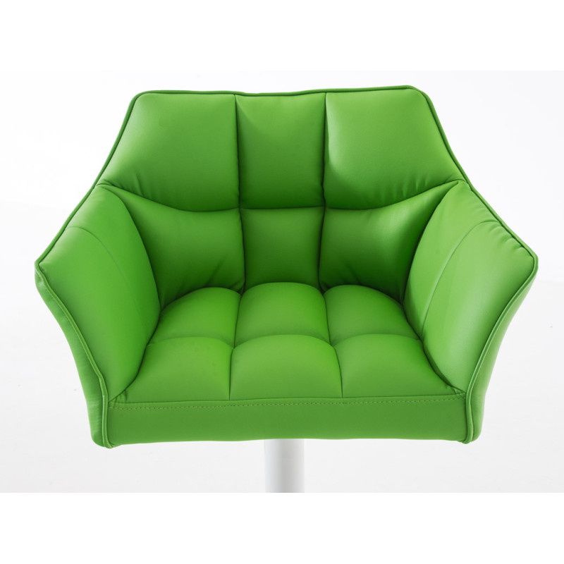 Conjunto de 2 banquetas de bar Damaso, em couro sintético, branco/verde