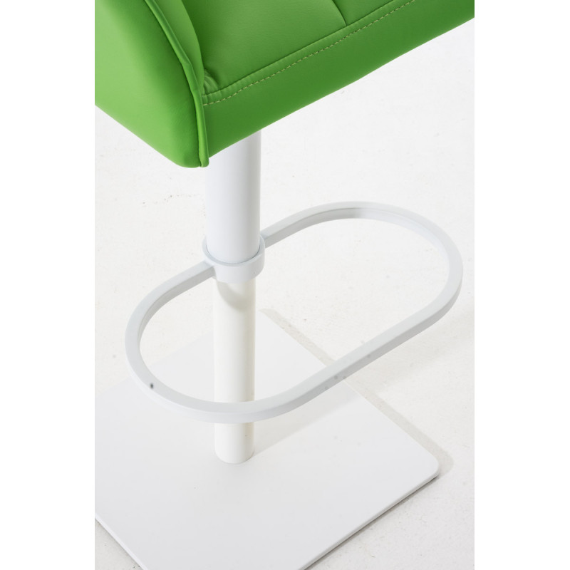 Set di 2 sgabelli da bar Damaso, similpelle, bianco/verde