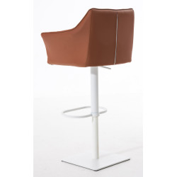 Conjunto de 2 banquetas Damaso, em couro sintético, branco/castanho claro