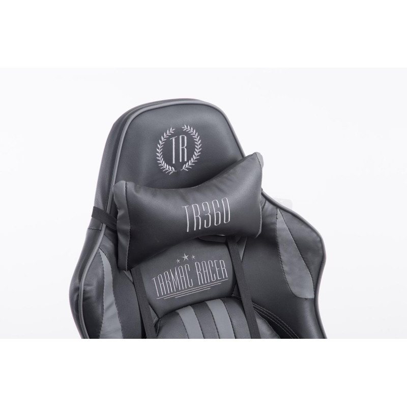 Chaise de bureau de course Limit avec repose-pieds noir/gris