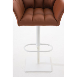 Conjunto de 2 banquetas Damaso, em couro sintético, branco/castanho claro