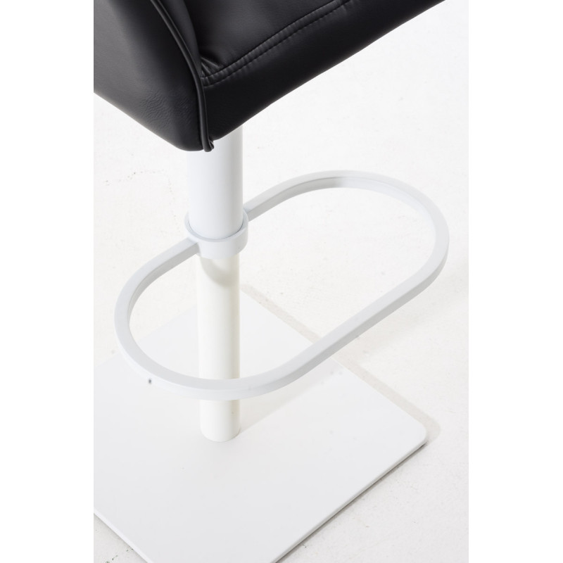 Conjunto de 2 banquetas de bar Damaso em couro sintético branco e preto.