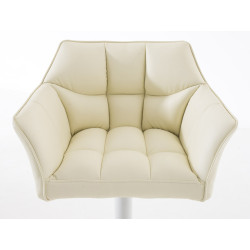 Conjunto de 2 banquetas de bar Damaso, em couro sintético, branco/creme.