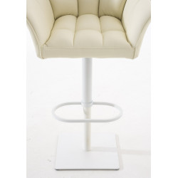 Ensemble de 2 tabourets de bar Damaso, similicuir, blanc/crème