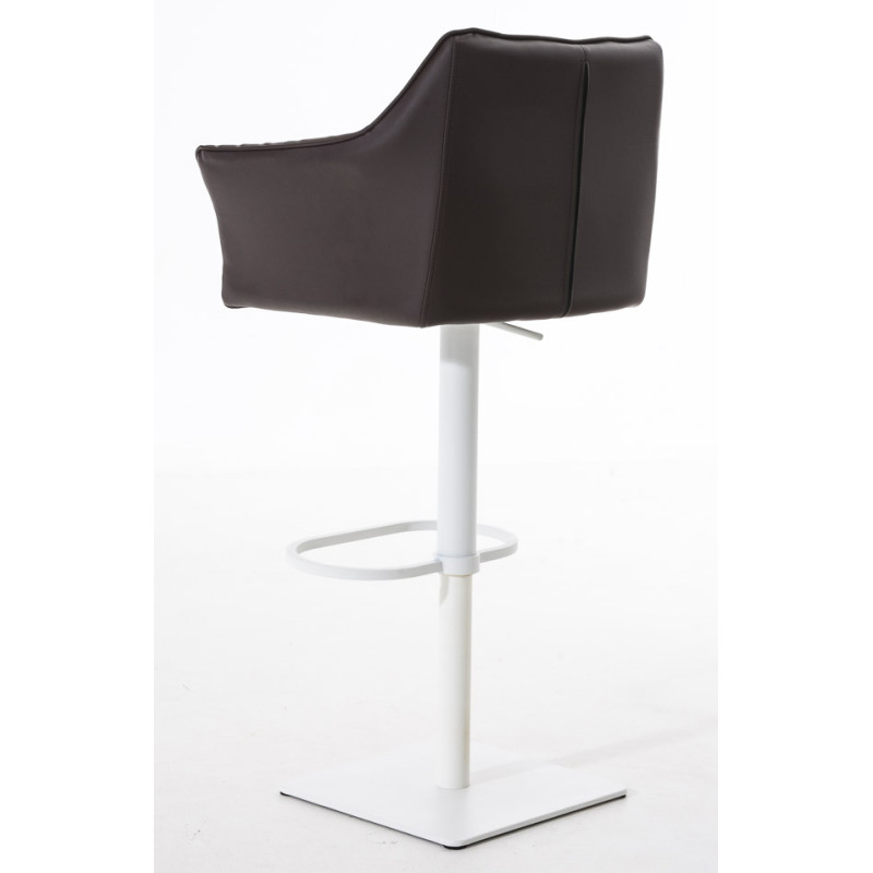 Ensemble de 2 tabourets de bar Damaso, similicuir, blanc/marron