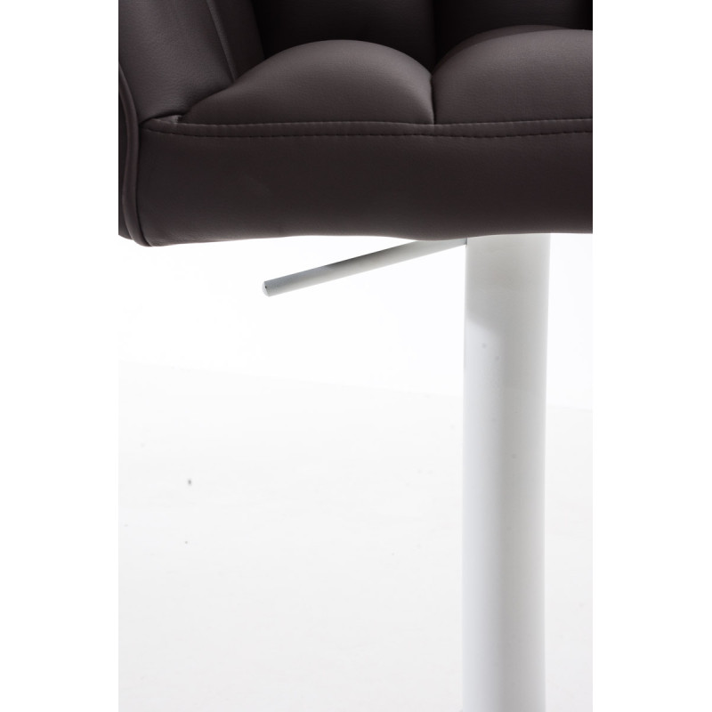 Ensemble de 2 tabourets de bar Damaso, similicuir, blanc/marron