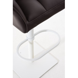 Set di 2 sgabelli da bar Damaso, similpelle, bianco/marrone