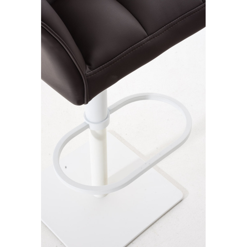 Ensemble de 2 tabourets de bar Damaso, similicuir, blanc/marron